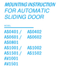 Mounting instruction for Door System automatic sliding doors