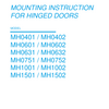 Mounting instruction for Door System hinged doors